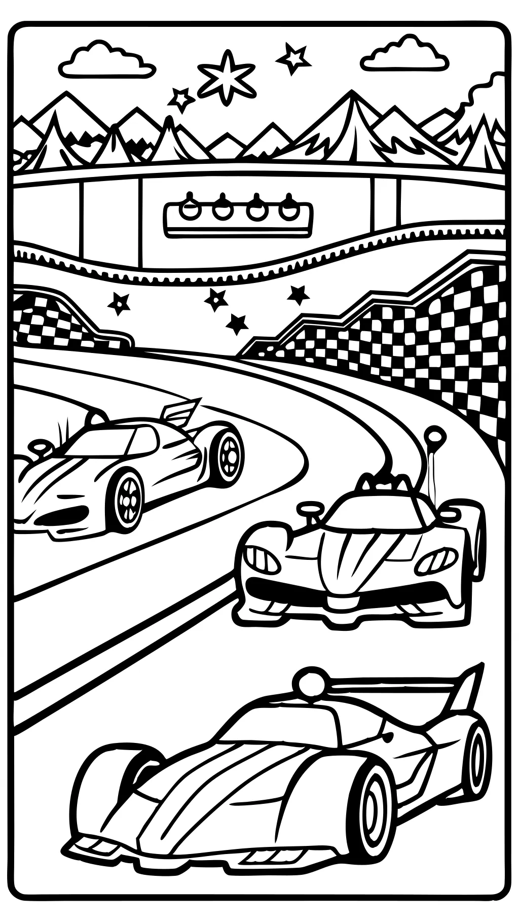 coloriages pour les voitures de course